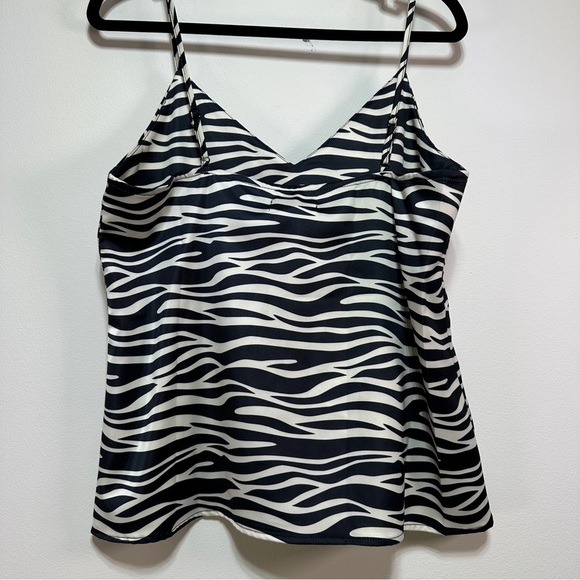 Brunette The Label Silky Satin Zebra‑Print Cami – Black & White Animal Print - Picture 4 of 9